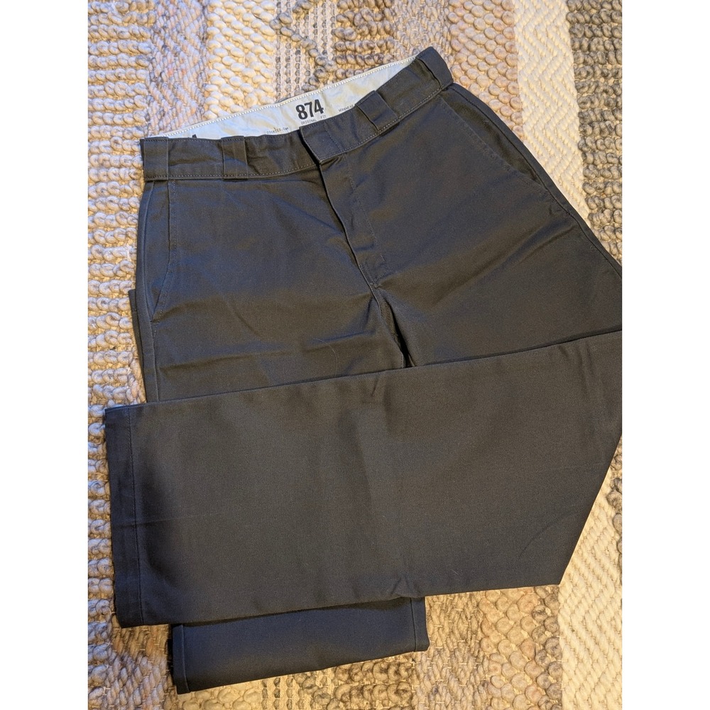 Dickies 874 Original Fit Work Pants Charcoal Grey Mens 30x32 Straight Leg Icons - Picture 1 of 10
